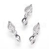 Long-Lasting Plated Brass Micro Pave Cubic Zirconia Ice Pick Pinch Bails ZIRC-F063-03-2