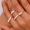 Mother's Day Jewellery Nuggets Stainless Steel & Natural Freshwater Pearl Beads Finger Rings WG1BE4A-05-4