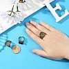 Adjustable Antique Bronze Tone Filigree Brass Ring Component Cabochon Settings X-KK-G020-A-2