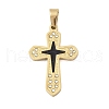 Ion Plating(IP) 304 Stainless Steel Enamel Rhinestone Pendants STAS-Q325-05I-G-1