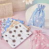  18pcs 6 colors Burlap Packing Pouches Drawstring Bags ABAG-TA0001-20-14