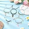 5Pcs 5 Colors Natural Gemstone Beads Braided Bead Bracelets BJEW-TA00621-1