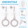 Unicraftale 40Pcs 5 Styles 304 Stainless Steel Stud Earring Findings STAS-UN0057-65-5