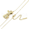304 Stainless Steel Crystal Rhinestone Cable Chain Bowknot Pendant Necklaces for Women NJEW-C055-09G-2