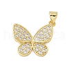 Brass Micro Pave Cubic Zirconia Pendants KK-P293-15G-1