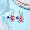 Brass Glass Leverback Earrings EJEW-TA00622-1