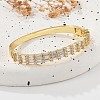 Brass Micro Pave Clear Cubic Zirconia Hinged Bangles for Women BJEW-K274-09G-2