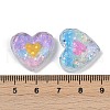 Transparent Heart Resin Cabochons RESI-R465-07-3