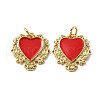 Brass Enamel Pendants KK-R229-06G-02-1