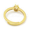Mother's Day Rings Oval Rack Plating Brass Micro Pave Cubic Zirconia Adjustable Rings for Women RJEW-F162-03G-01-3
