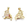 Brass Micro Pave 
Cubic Zirconia Pendants ZIRC-N039-225-2