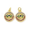 Brass Micro Pave Colorful Cubic Zirconia Pendants KK-E068-VF080-2