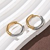 304 Stainless Steel Two Tone Hoop Earrings EJEW-P313-01B-G-2