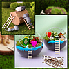 SUPERFINDINGS 60Pcs 4 Style Miniature Unfinished Wood Ladder FIND-FH0004-96-6