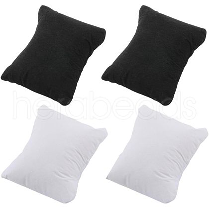 Beebeecraft 4Pcs 2 Colors Lint Bracelet/Watch Pillow Jewelry Displays BDIS-BBC0001-01-1