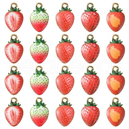 25Pcs 5 Styles Printed Alloy Pendants PALLOY-CJ0002-58-1