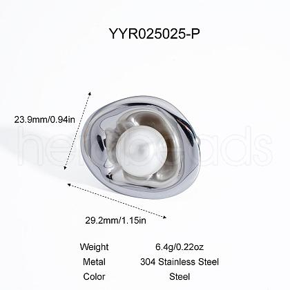 Vintage Stainless Steel Oval Cuff Rings for Women BY2814-4-1