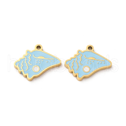 304 Stainless Steel Enamel Charms STAS-U060-02G-02-1