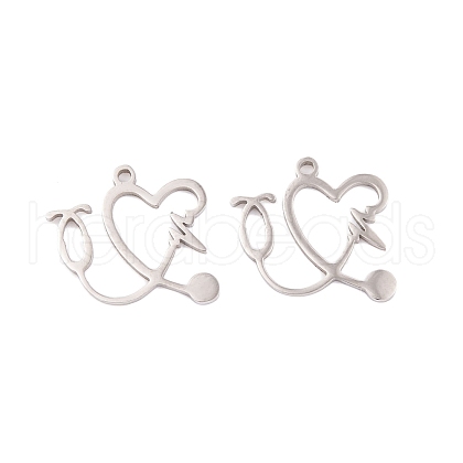 Non-Tarnish 5Pcs 201 Stainless Steel Pendants STAS-M056-04P-1