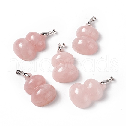 Natural Rose Quartz Pendants G-E135-01P-01-1