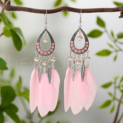 Alloy Rhinestone Teardrop Dangle Earrings FS-WGBDF6F-10-1