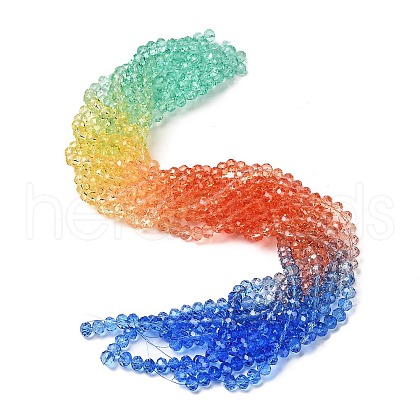Transparent Painted Glass Beads Strands DGLA-A034-T6mm-A02-1