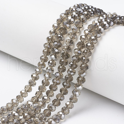 Electroplate Transparent Glass Beads Strands EGLA-A034-T6mm-E06-1