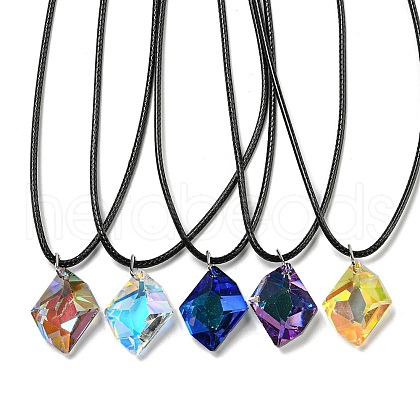 Waxed Cord Necklaces NJEW-P310-09P-1