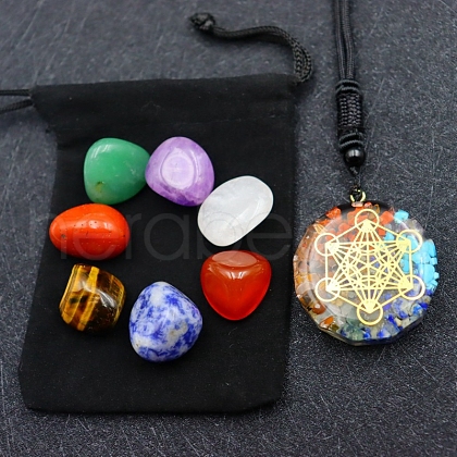 Natural Mixed Healing Stones Set for Meditation Reiki PW-WG52507-01-1