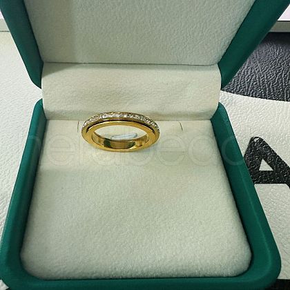 Fashionable 304 Stainless Steel Rhinestone Spinner Rings for Unisex FS-WG8D597-01-1