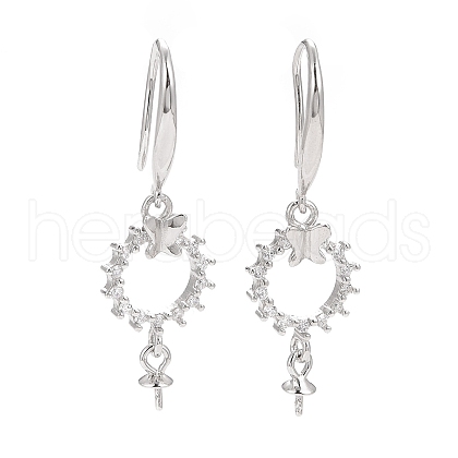 Anti-Tarnish Rhodium Plated 925 Sterling Silver Earring Hooks STER-D035-37P-1