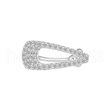 Brass Micro Pave Clear Cubic Zirconia Clip-on Earrings PW-WGBAA4E-01-1