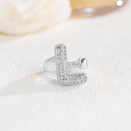 Brass Micro Pave Clear Cubic Zirconia Cuff Rings FS-WG4832E-23-1