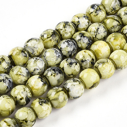 Baking Painted Glass Beads Strands DGLA-N003-8mm-A04-1