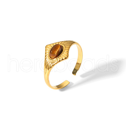 Natural Tiger Eye Cuff Rings for Women PX1899-4-1