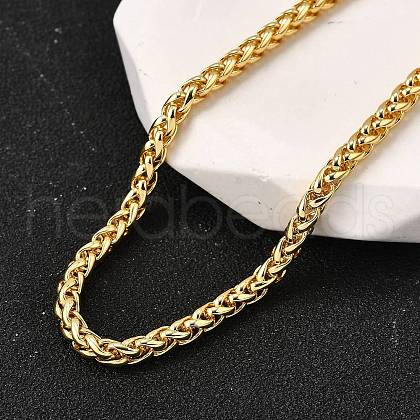 3MM Brass Wheat Chain Necklaces NJEW-M108-08G-1