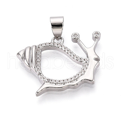 Brass Micro Pave Clear Cubic Zirconia Pendants KK-N268-56P-1