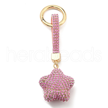 Resin Rhinestone Alloy Keychain KEYC-U006-01B-1