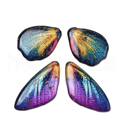 4Pcs Transparent Epoxy Resin Butterfly Wings Pendants RESI-C057-05C-1