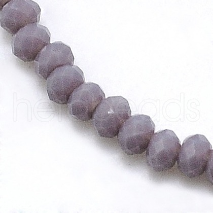 1 Strand Opaque Solid Medium Purple Color Faceted Crystal Glass Rondelle Beads Strands X-EGLA-F049A-08-1