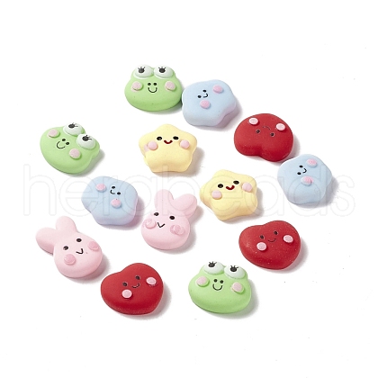 Opaque Resin Cabochons RESI-G031-03-1
