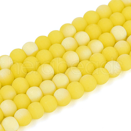 Frosted Opaque Glass Beads Strands GLAA-T032-P4mm-MBB16-1