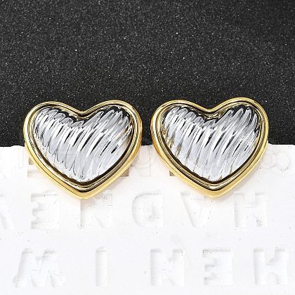 304 Stainless Steel Stud Earrings EJEW-D308-04A-PG-1