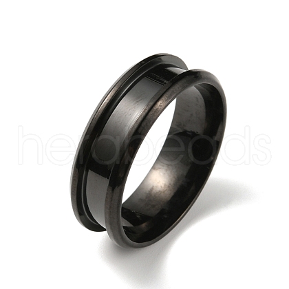 304 Stainless Steel Grooved Finger Ring Settings RJEW-WH0010-08E-EB-1