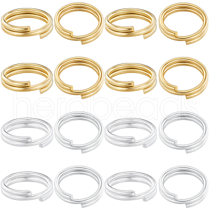 Beebeecraft 80Pcs 2 Colors Brass Split Rings KK-BBC0014-04A-1