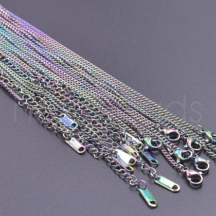 2.2mm Stainless Steel Twisted Chain Necklaces UT6416-5-1