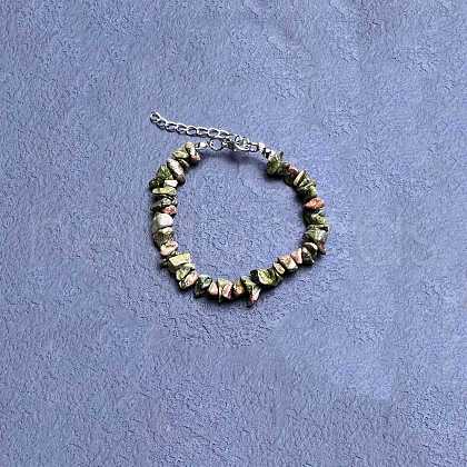 Natural Unakite Chip Beaded Bracelets for Women IW6789-22-1