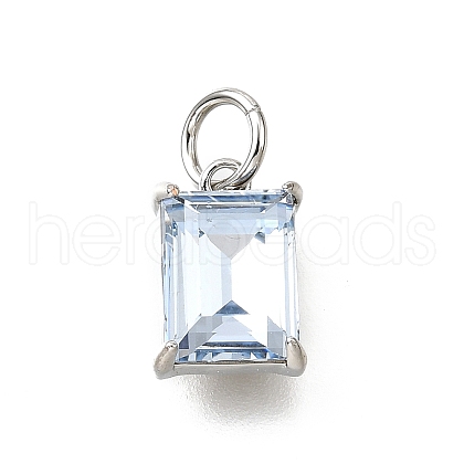 Brass Glass Charms KK-V011-36P-B-1