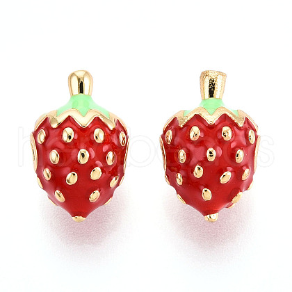 Brass Enamel Charms KK-N265-02G-1