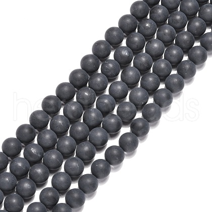 Dyed & Heated Natural Black Agate Beads Strands X-G-H1617-1